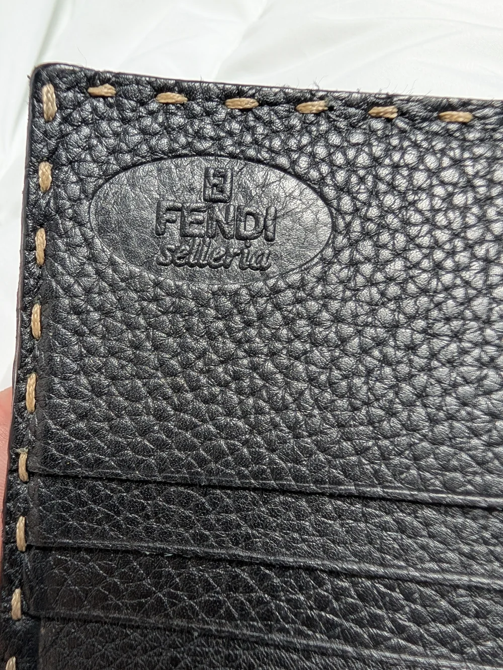 FENDI VINTAGE SELLERIA CONTINENTAL BLACK LEATHER WALLET